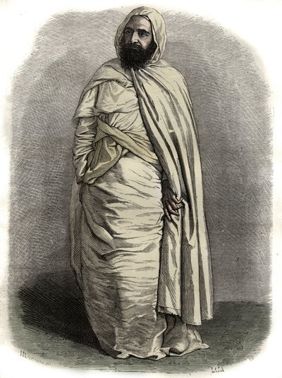 Portræt af Ben Mahi Ed Din Abd El Kader (1808 - 1883) Abd El Kader, Amir af Mascara, militær og religiøs leder, - Portræt af Ben Mahi Ed Din Abd El Kader (1808 - 1883) 1883) Emir af Algeriet - af Unknown artist