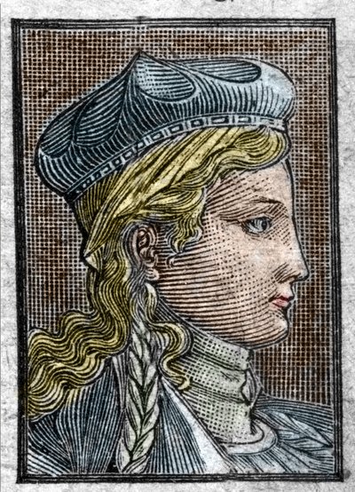 Portræt af Brunehaut eller Brunehilde (ca. 534 -613) Sigebert I