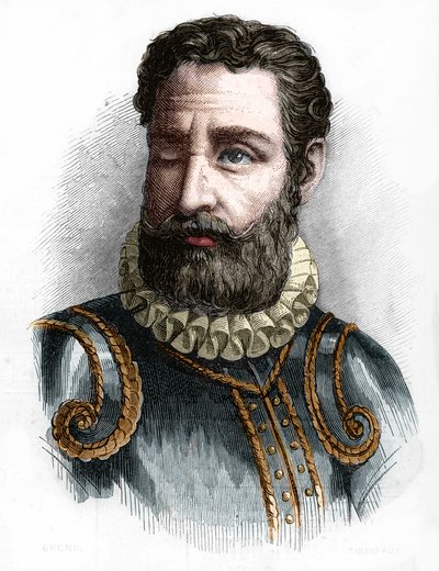 Portræt af Camoens Luis Vaz de Camoens, portugisisk digter (1525-1580). af Unknown artist