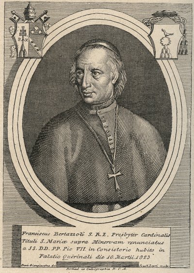 Portræt af kardinal Francesco (Francois Franciscus) Bertazzoli (1754-1830) af Unknown artist