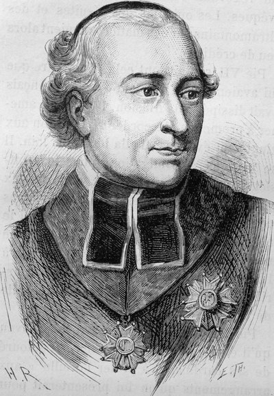 Portræt af kardinal Joseph Fesch (1763 - 1839). Indgravering af slutningen af det 19. århundrede i "Histoire de France"" af H. Martin. af Unknown artist