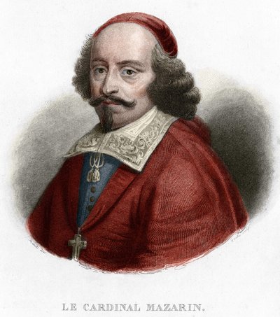 Portræt af kardinal Jules Mazarin (1602-1661) gravering af af Unknown artist