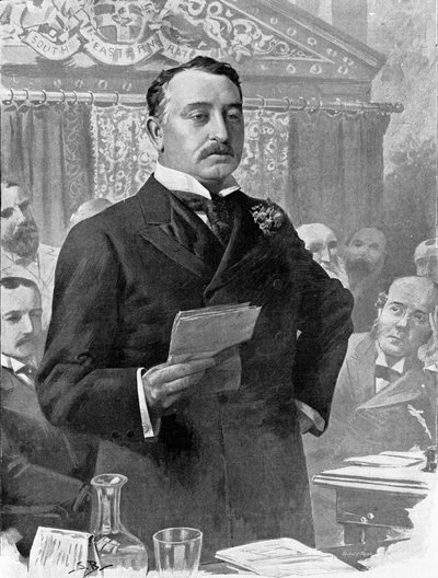 Portræt af Cecil John Rhodes (1853-1902), britisk forretningsmand og kolonialadministrator. af Unknown artist
