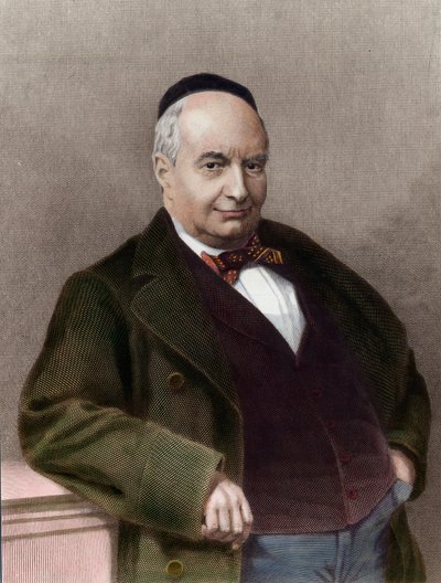 Portræt af Charles Auguste Sainte Beuve (1804-1869), fransk forfatter. Indgravering af det 19. århundrede. Privat samling. af Unknown artist