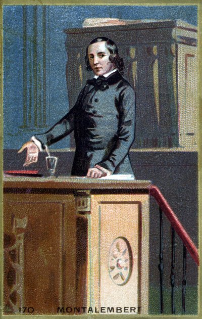 Portræt af Charles Forbes, greve af Montalembert (1810 - 1870), fransk journalist og politiker. Kromolitografi i slutningen af det 19. århundrede. af Unknown artist