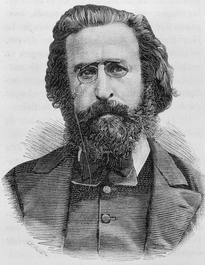 Portræt af Charles Théophile Ferré (1845 - 1871). Indgravering af slutningen af det 19. århundrede i "Histoire de France"" af H. Martin. af Unknown artist