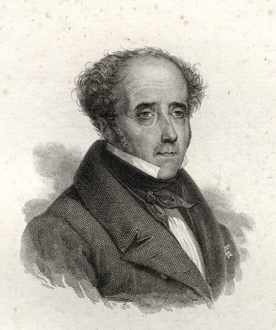 Portræt af Chateaubriand, gravering af det 19. århundrede af Unknown artist