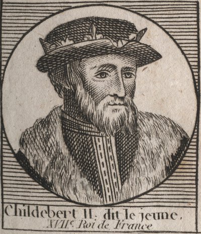 Portrait of Childebert IIdani af Unknown
