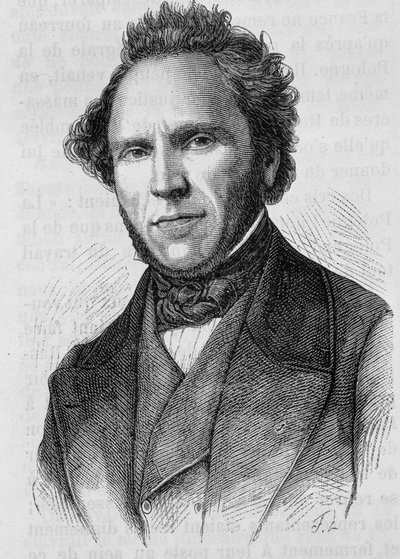 Portræt af Claude Anthime Corbon (1808 - 1891). Indgravering af slutningen af det 19. århundrede i "Histoire de France"" af H. Martin. af Unknown artist