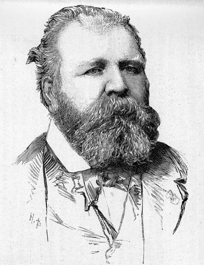 Portræt af dirigent Jules Pasdeloup (1819-1887). af Unknown artist