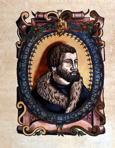 Portræt af Conrad Gesner (1516 - 1565) Zürich -læge efter dyrenes historie af Conrad Gesner, Tiguri 1560. Bibloideae Nazionale Braense. Milan af Unknown artist
