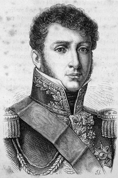 Portræt af grev Charles Tristan af Montholon, fransk general (1783-1853). af Unknown artist