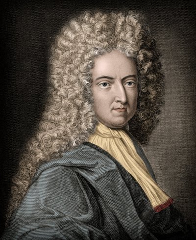 Portræt af Daniel de Foe eller Defoe (1660-1731), engelsk forfatter og journalist - Daniel Defoe (1660-1731) - engelsk romanforfatter og journalist af Unknown artist