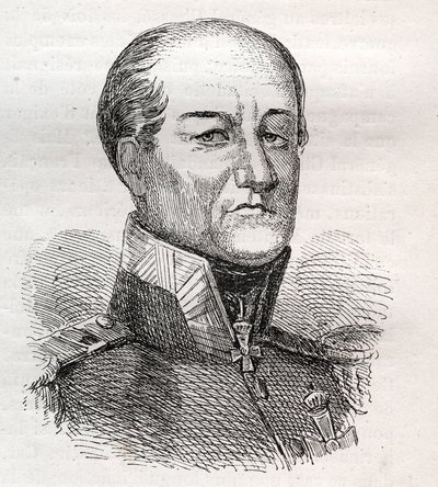 Portræt af David Hendrik, Baron Chasse 1765-1849 - gravering af Unknown artist