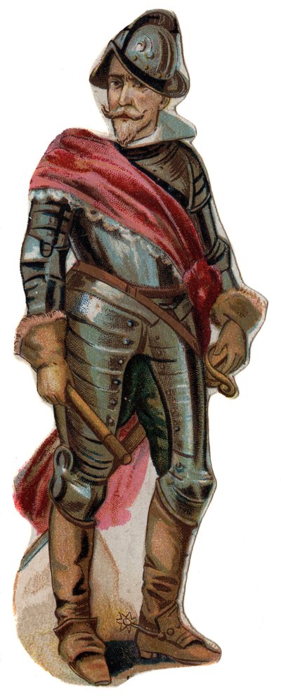 Portræt af Don Ferdinand (Fernando) Alvarez de Toledo, hertug af Alba (Alba) (1507-1582). Kromolitografi, slutningen af ​​1800-tallet. af Unknown artist