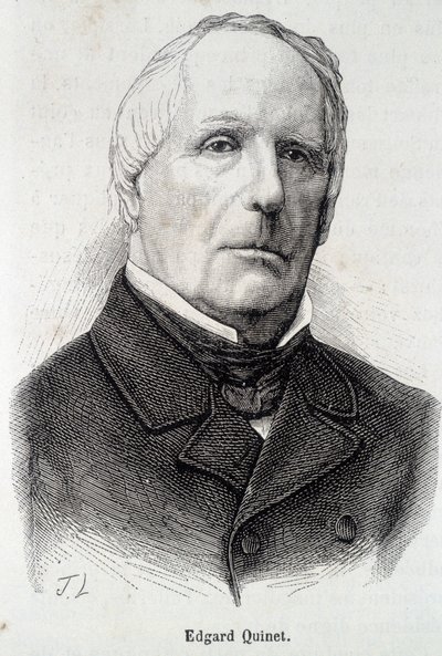 Portræt af Edgar (Edgard) Quinet, fransk historiker (1803 - 1875) af Unknown artist