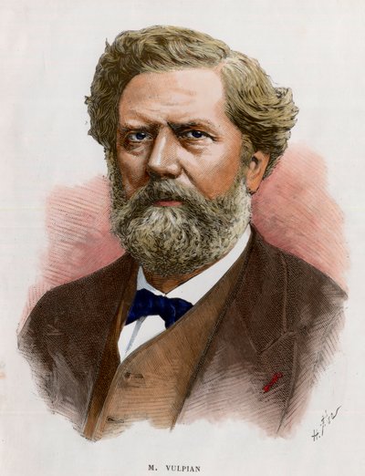 Portræt af Edme Felix Alfred Vulpian (1826-1887), fransk læge og fysiolog. Indgravering af det 19. århundrede. Privat samling. af Unknown artist