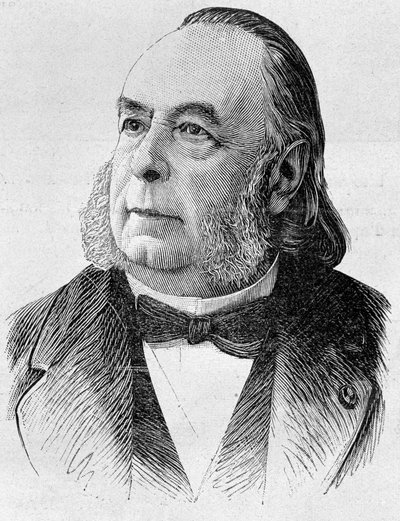 Portræt af Edmond Frémy (1814 - 1894). Indgravering af slutningen af det 19. århundrede i "Histoire de France"" af H. Martin. af Unknown artist