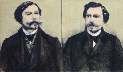Portræt af Edmond Goncourt (1822-1896) og Jules Goncourt (1830-1870) brødreforfattere. af Unknown artist