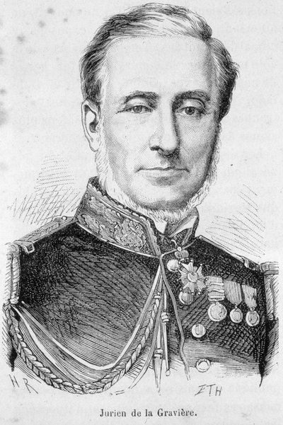Portræt af Edmond Jurien de La Gravière (1812-1892), fransk admiral. af Unknown artist