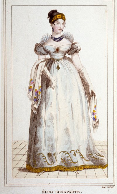Portræt af Elisa Bonaparte (Maria Anna dit Eliza af Unknown artist
