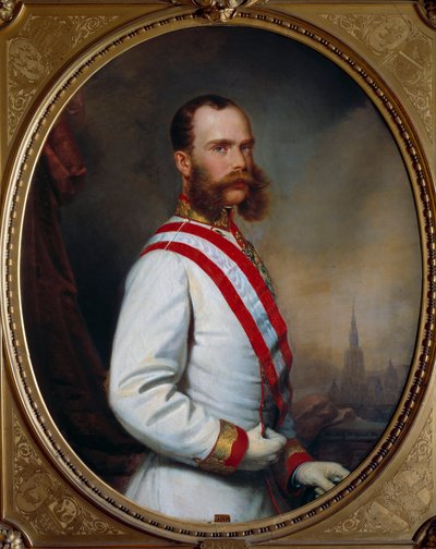 Portræt af kejser Francois Joseph I (1830-1916). Anonymt maleri 1867. Nancy, Musee Historique Lorrain af Unknown artist