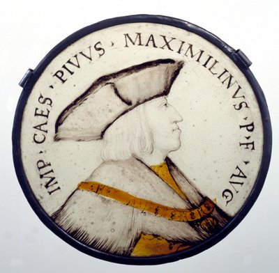 Portræt af kejser Maximilian I af Habsburg (1459-1519). Glasmaleri fra 1500-tallet. Paris, Museum for Legion d