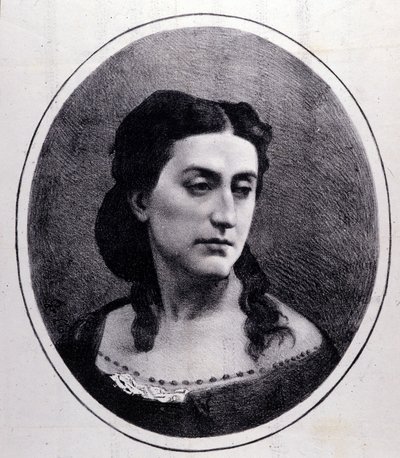 Portræt af Erminia Frezzolini. Italiensk sopran (1818-1884). af Unknown artist