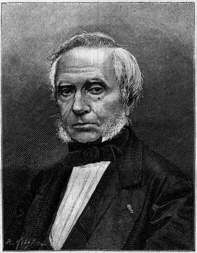 Portræt af Eugene Bourdon (1808-1884), fransk ingeniør, opfinder af "manometeret Bourdon" til at måle tryk. Indgravering i "" Naturen. Gennemgang af videnskab og dens anvendelser til kunst og industri. 1884 af Unknown artist