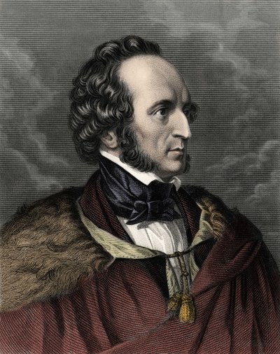 Portræt af Felix Mendelssohn Bartholdy (1809-1847), tysk komponist og dirigent. af Unknown artist