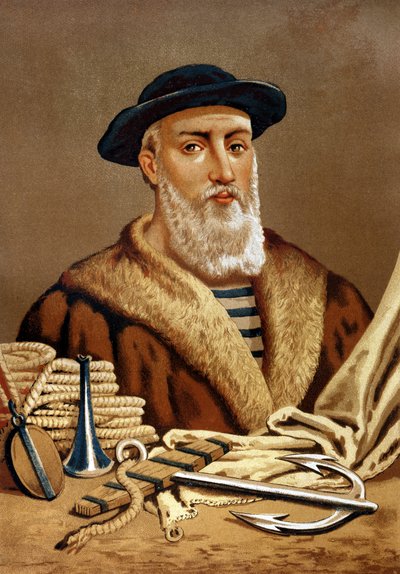 Portræt af Fernando de Magellan. på portugisisk Fern¿o de Magalh¿es portugisisk navigator (1480 til 1521). efter berømte mænd og kvinder. Barcelona 1877. af Unknown artist