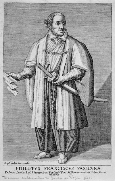 Portræt af Philip Francis Faxicura (Philip Francis Faxicura eller Tsunenaga Hasekura). af Unknown artist