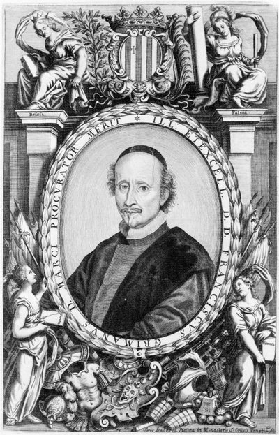 Portræt af Francesco Grimani, venetiansk kirke fra det 16. århundrede. Han var biskop og patriark af Venedig. Gravering af Unknown artist