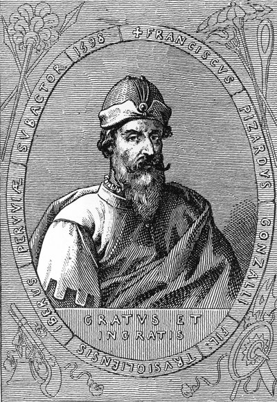 Portræt af Francisco Pizarro (i fr. Francois Pizarre af Unknown artist
