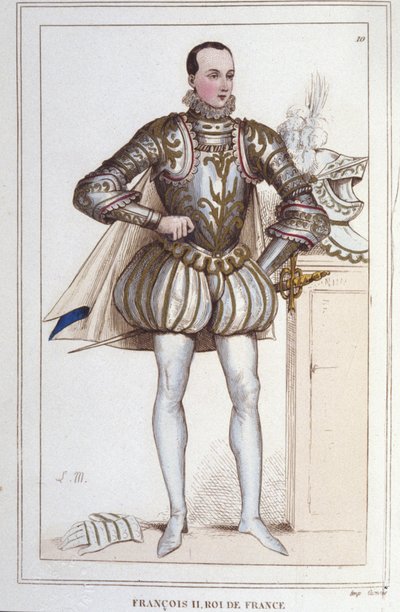 Portræt af Francois II (1544 - 1560), konge af Frankrig, gravering fra 1830 af Unknown artist