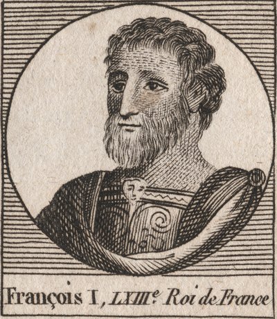 Portræt af Francois I (1494 - 1547), konge af Frankrig - Frans I, konge af Frankrig - gravering fra "Instruction sur l