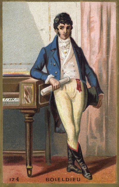 Portræt af François Adrien Boieldieu (1775 - 1834), fransk komponist. Kromolitografi i slutningen af det 19. århundrede. af Unknown artist
