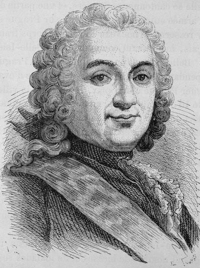 Portræt af François de Chevert (1695 - 1769). Indgravering af slutningen af det 19. århundrede i "Histoire de France"" af H. Martin. af Unknown artist