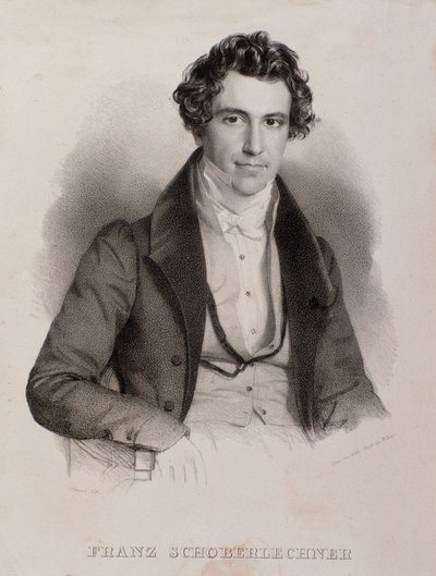 Portræt af Franz Schoberlechner (stik af Unknown artist