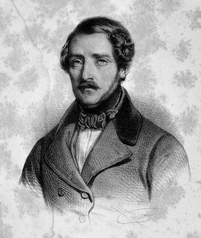 Portræt af Gaetano Donizetti (1797-1848) italiensk komponist fra det 19. århundrede. Milano, konservatoriets bibliotek af Unknown artist