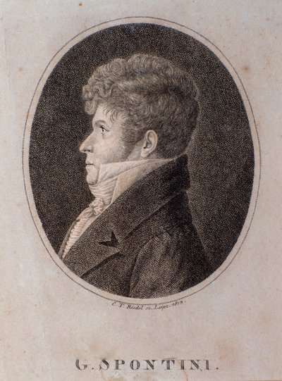 Portræt af Gaspare Spontini (gravering af Unknown artist