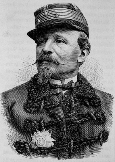 Portræt af general Chanzy (1823 - 1883). Indgravering af slutningen af det 19. århundrede i "Histoire de France"" af H. Martin. af Unknown artist