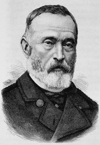 Portræt af general Clément Thomas (1809 - 1871). Indgravering af slutningen af det 19. århundrede i "Histoire de France"" af H. Martin. af Unknown artist