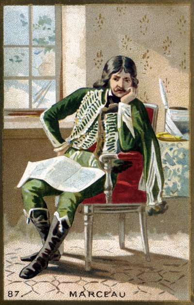 Portræt af general Marceau (1769 - 1796). Kromolitografi i slutningen af det 19. århundrede. af Unknown artist