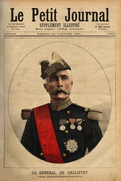 Portræt af general Marquis Gaston de Galliffet (1830-1909), hærfører, kandidat til præsidentposten for republikken i 1879 og krigsminister i 1899. Indgravering i "" Le petit journal illustrious"" 24/01/1891. Selvas samling. af Unknown artist