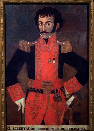 Portræt af general Santander, colombiansk militær og statsmand (olie på lærred af Unknown artist