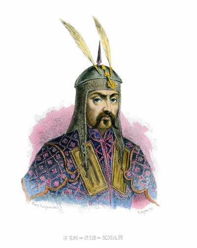 Portræt af Djengis Khan (Temudjin af Unknown artist