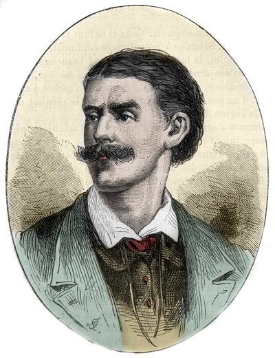 Portræt af Georg August Schweinfurth (1836-1925) tysk opdagelsesrejsende, botaniker og antropolog gravering fra "" Histoire picturesque des grands voyages au det nittende århundrede". 1877 af Unknown artist