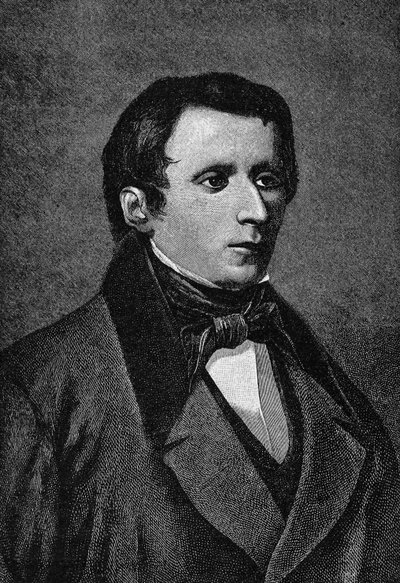 Portræt af Giacomo Leopardi (1798-1837), italiensk forfatter. af Unknown artist