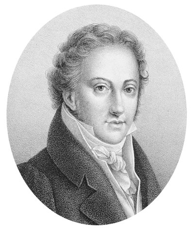 Portræt af Gioacchino Rossini (1792-1868) italiensk komponist. af Unknown artist